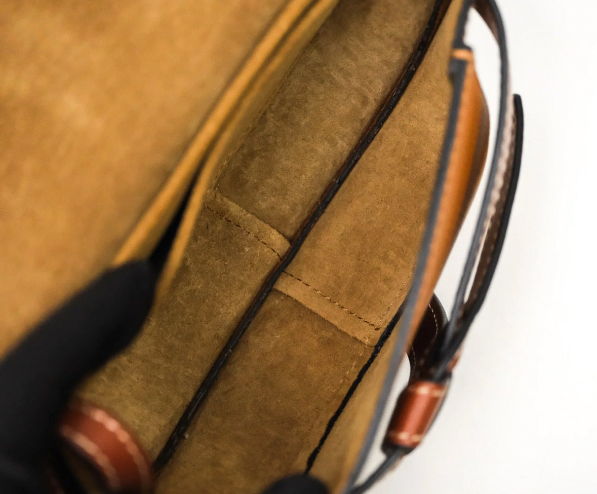 Loewe Gate Mini Bag In Light Caramel/Pecan Grained Calfskin