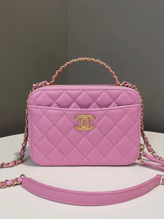 Chanel Pick Me Up Small Vanity Case Mauve Pink Caviar