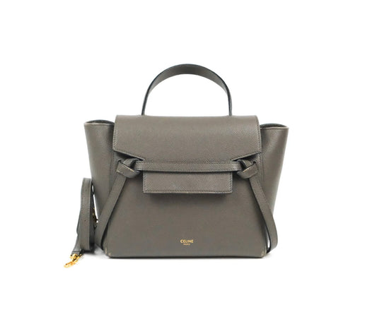 Celine nano belt bag grey grained calfskin