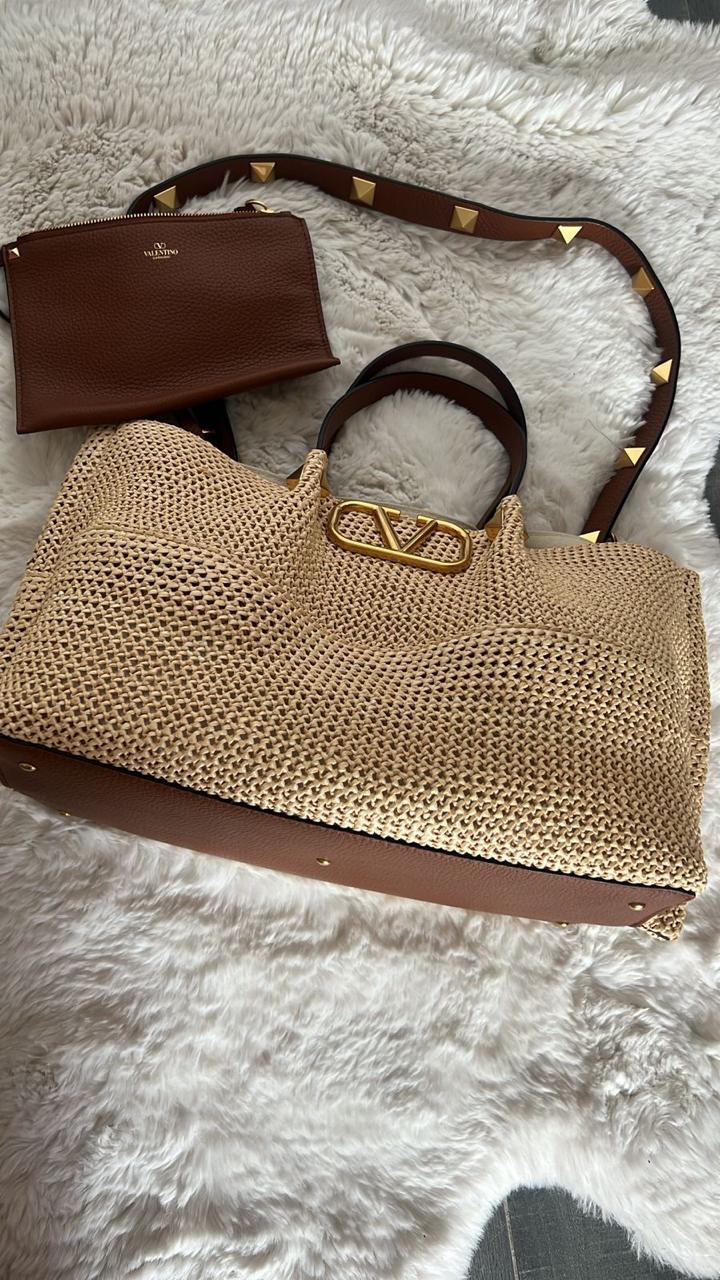 Valentino Summer Woven Tote Bag
