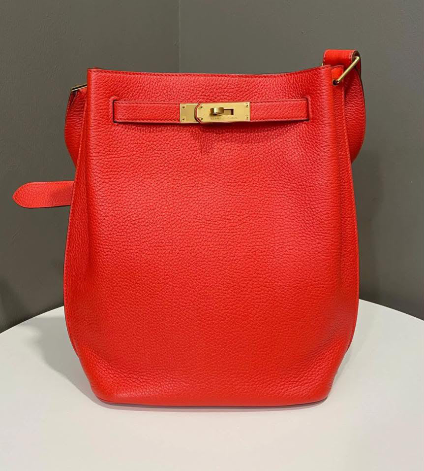 Hermes So Kelly 22 Rouge Pivoine Clemence
