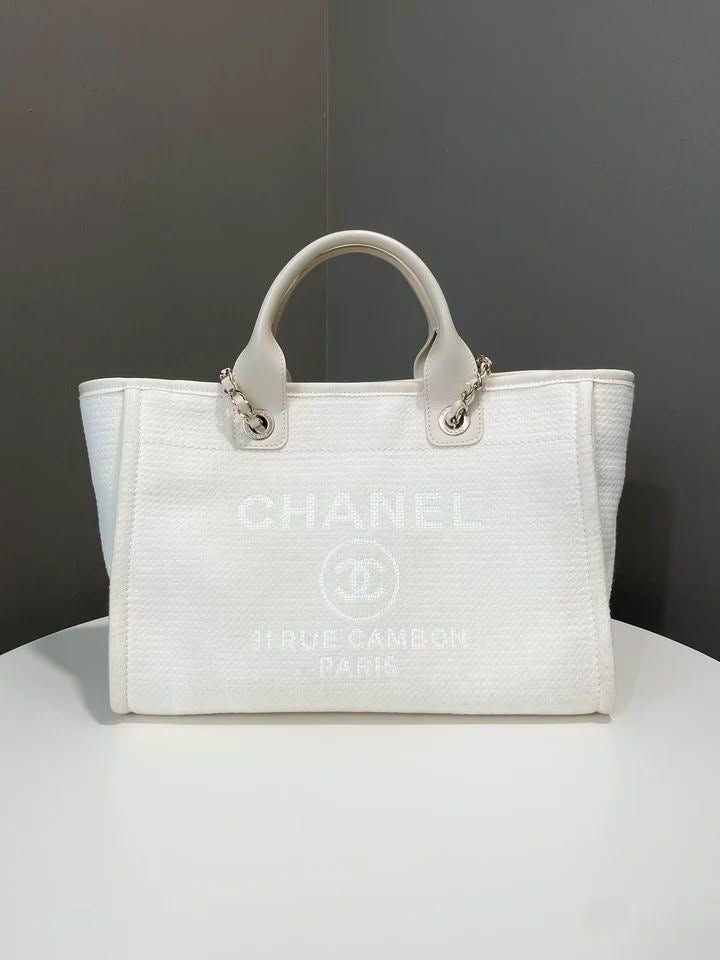 Chanel Deauville Tote Cream Ivory