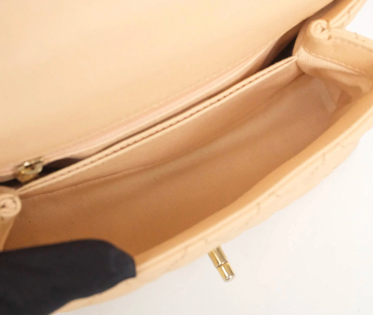 Chanel small coco handle beige caviar