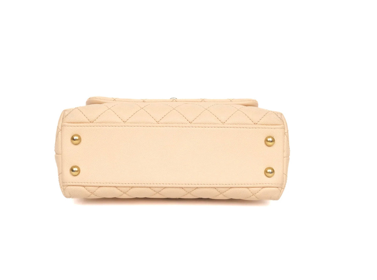 Chanel small coco handle beige caviar