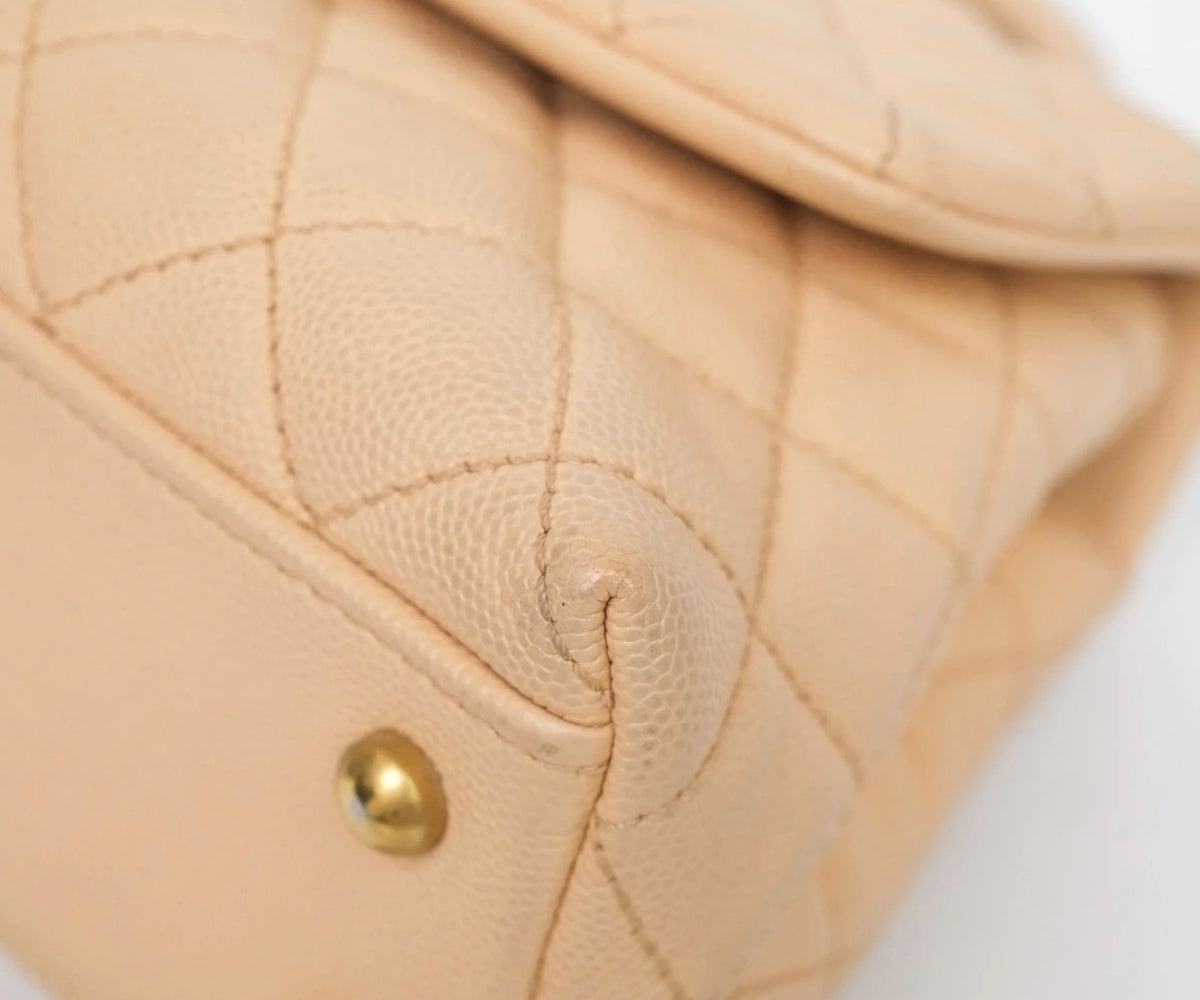 Chanel small coco handle beige caviar
