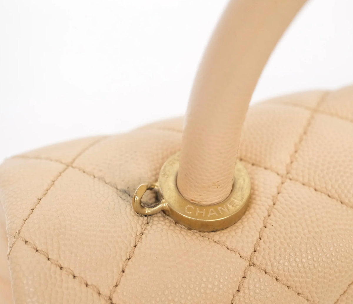 Chanel small coco handle beige caviar