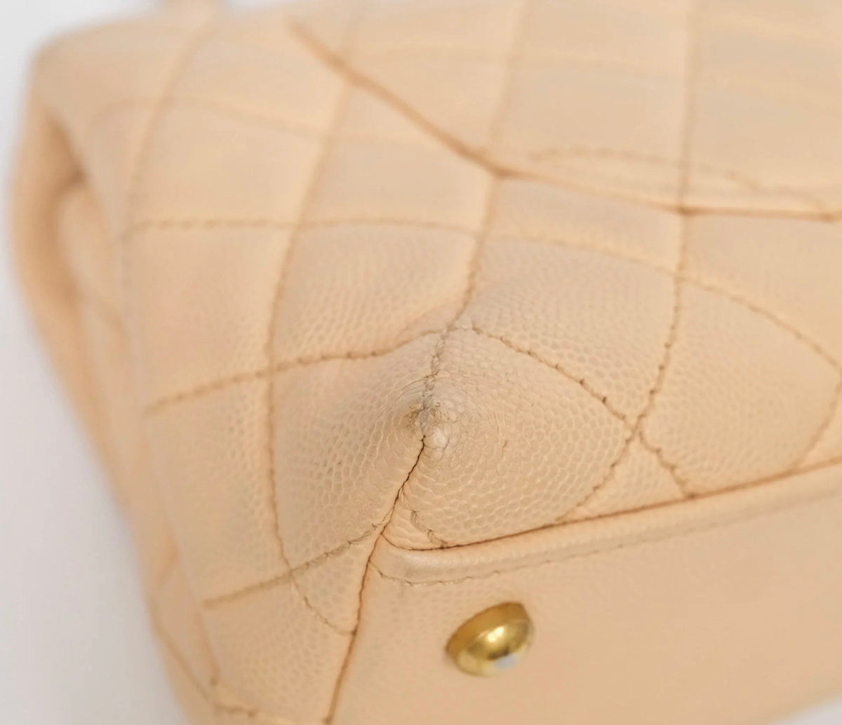 Chanel small coco handle beige caviar