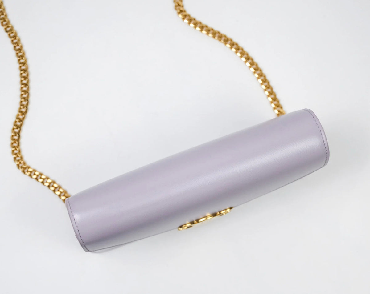 Celine margo wallet on chain in purple lavender shiny calfskin