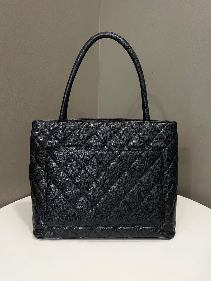 Chanel Vinatge Medallion Tote Black Caviar
