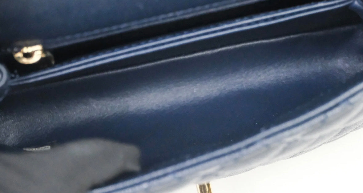 Chanel Small Coco Handle Quilted Navy Blue Caviar Gold Hardware 2021 (30 series)