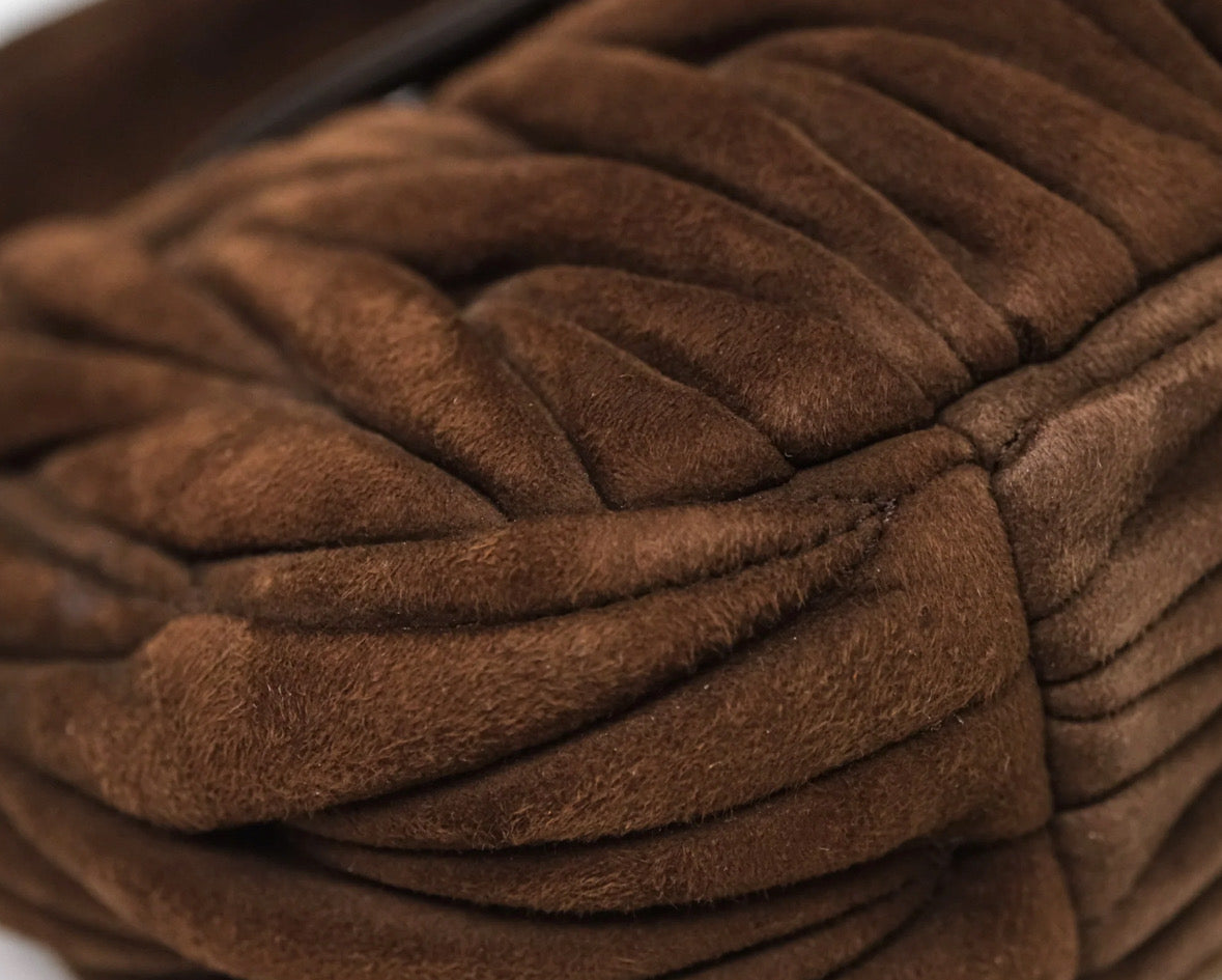 Miu Miu Wander Matelassé Hobo Bag Brown Suede