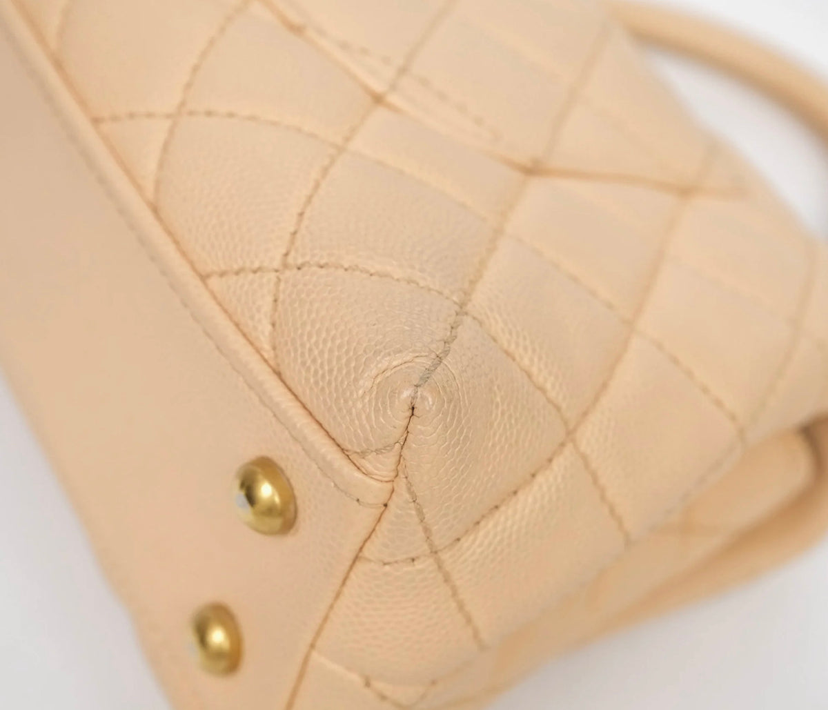 Chanel small coco handle beige caviar