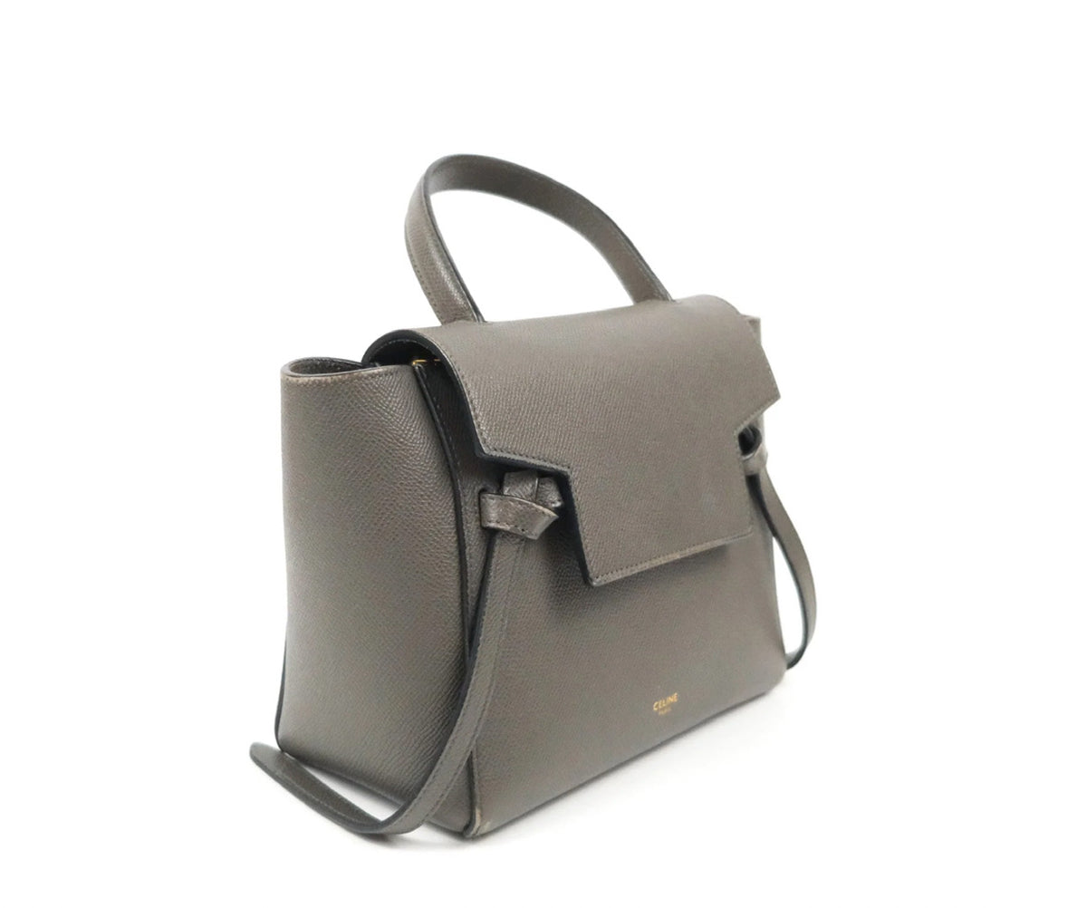 Celine nano belt bag grey grained calfskin