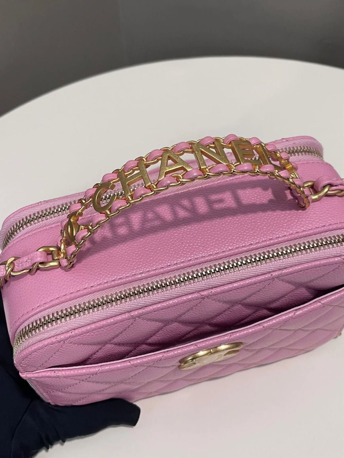 Chanel Pick Me Up Small Vanity Case Mauve Pink Caviar