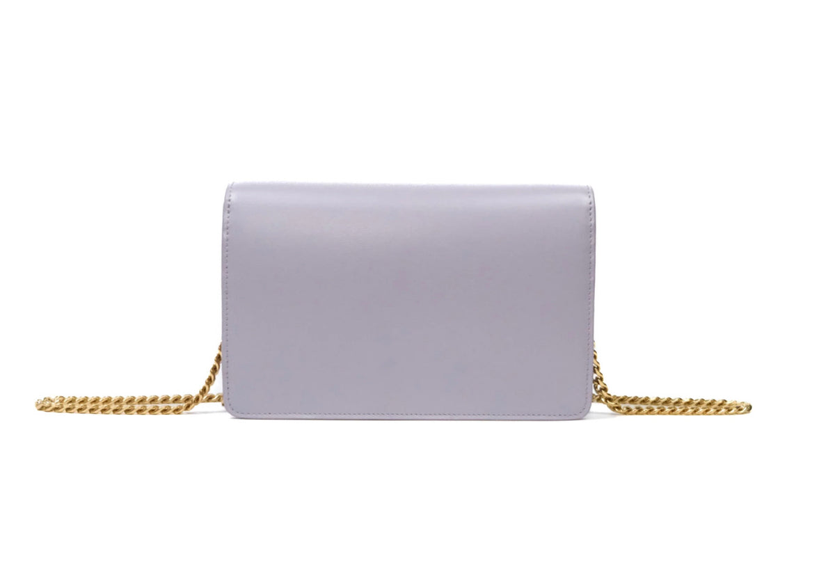Celine margo wallet on chain in purple lavender shiny calfskin