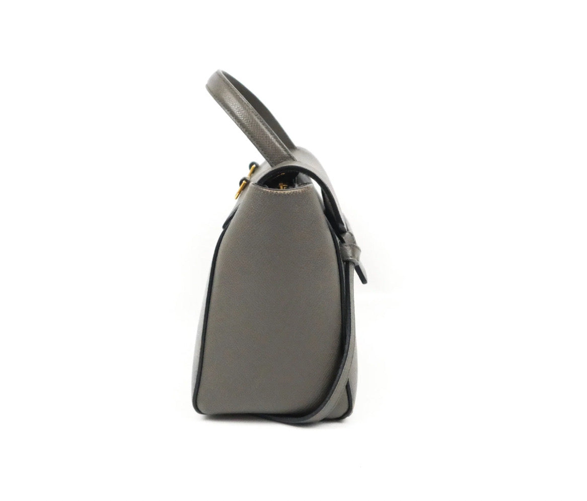 Celine nano belt bag grey grained calfskin
