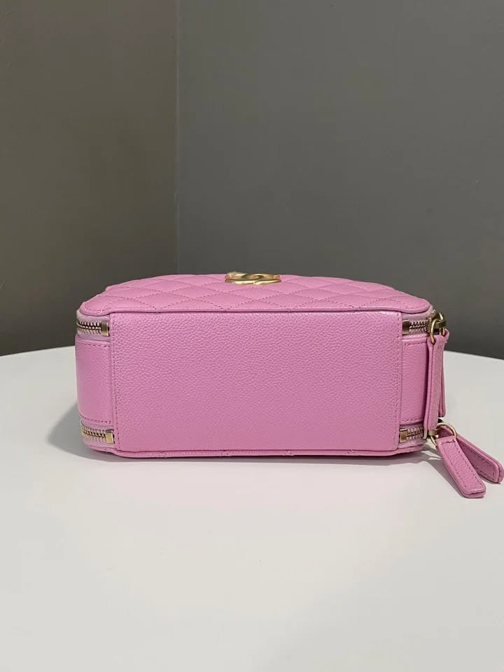 Chanel Pick Me Up Small Vanity Case Mauve Pink Caviar