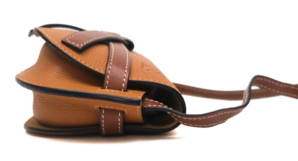 Loewe Gate Mini Bag In Light Caramel/Pecan Grained Calfskin