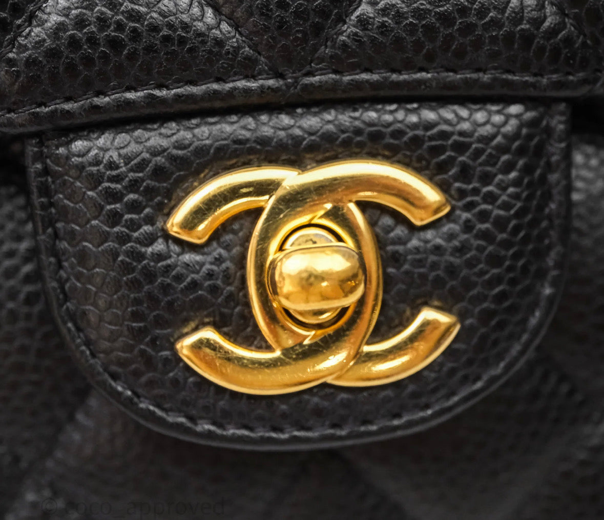 Chanel Classic M/L Medium Flap Quilted Black Caviar Gold Hardware 2017-2018
