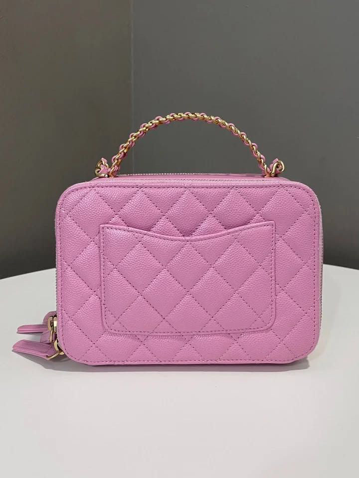 Chanel Pick Me Up Small Vanity Case Mauve Pink Caviar