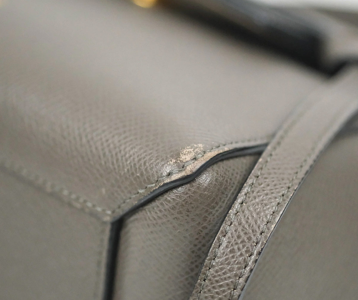 Celine nano belt bag grey grained calfskin