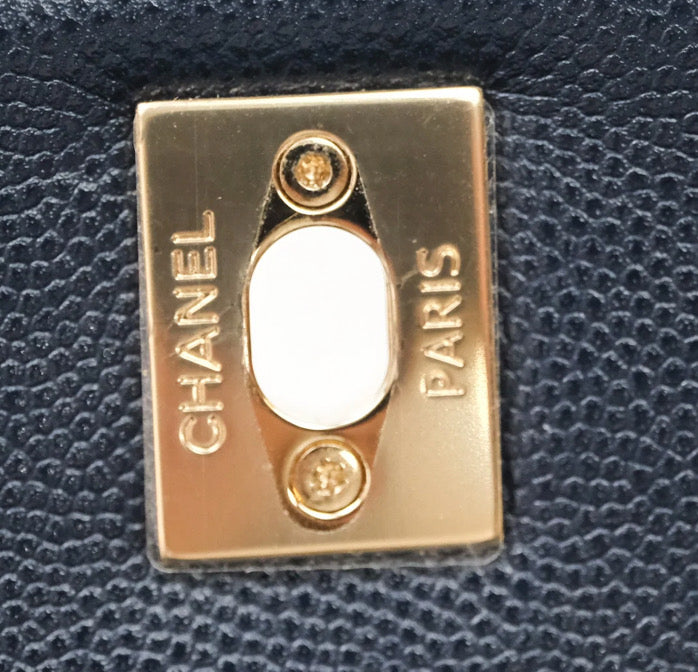 Chanel Small Coco Handle Quilted Navy Blue Caviar Gold Hardware 2021 (30 series)