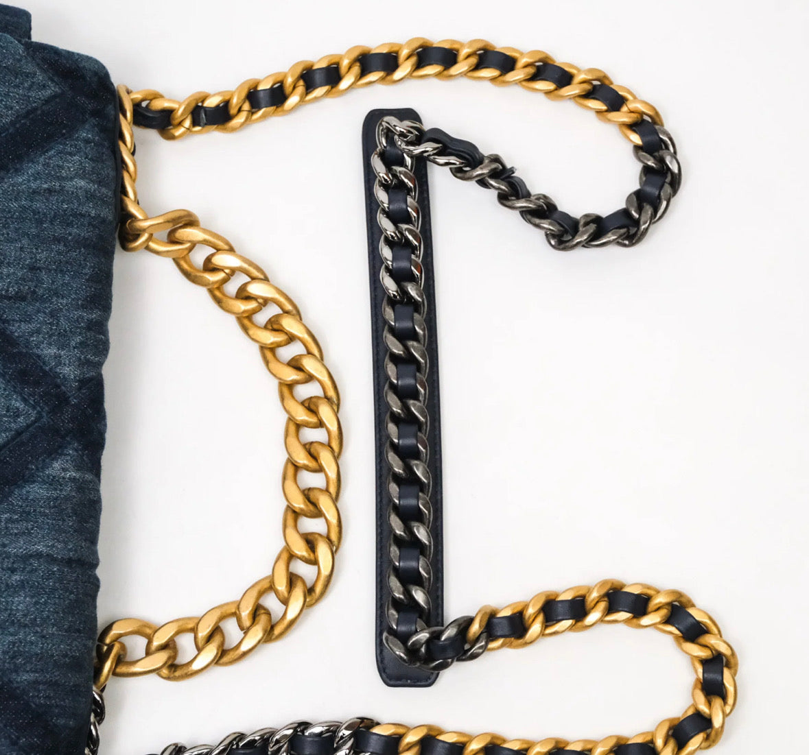 Chanel 19 Medium Dark Denim Mixed Hardware