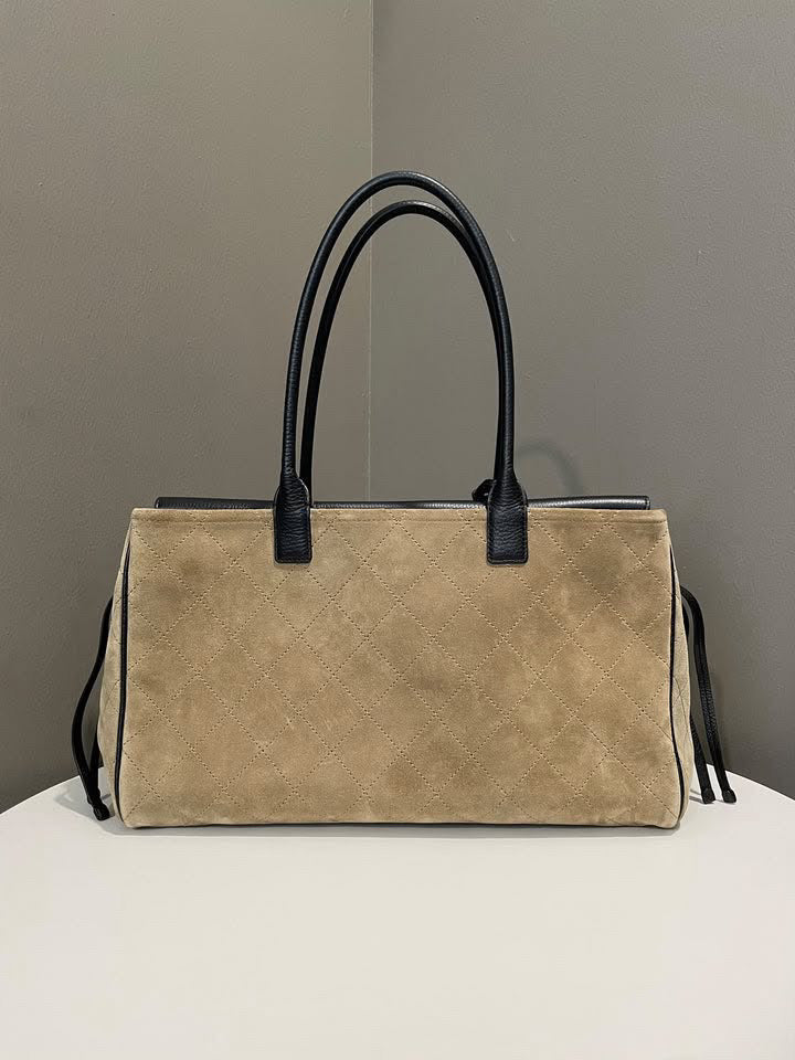 Chanel Métiers d’art 2026 Shopping Bag Dark Beige Suede