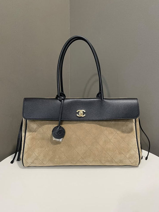 Chanel Métiers d’art 2026 Shopping Bag Dark Beige Suede