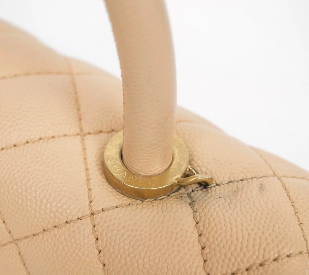 Chanel small coco handle beige caviar