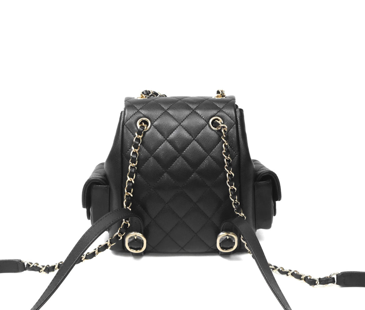 Chanel small duma backpack caviar con plásticos