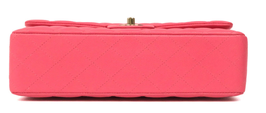 Chanel Classic M/L Medium Flap Quilted Hot Pink Caviar Gold Hardware