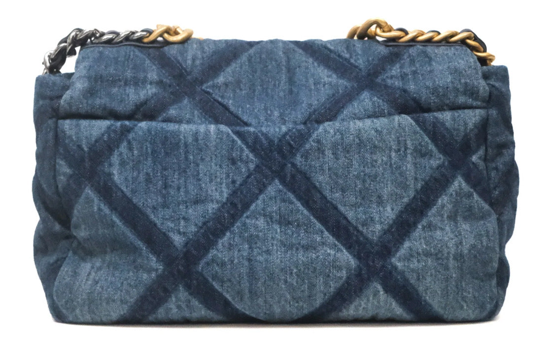 Chanel 19 Medium Dark Denim Mixed Hardware