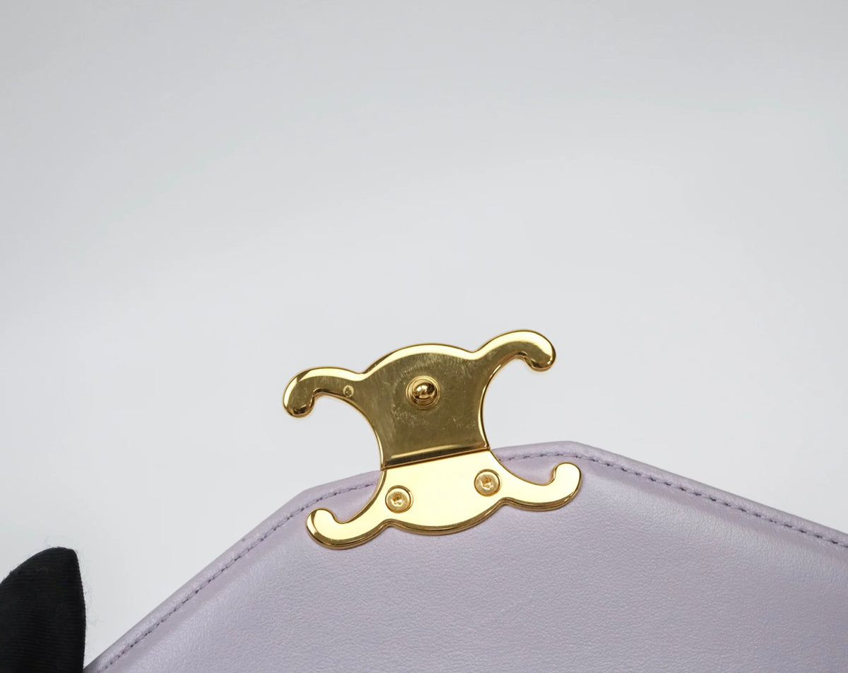 Celine margo wallet on chain in purple lavender shiny calfskin