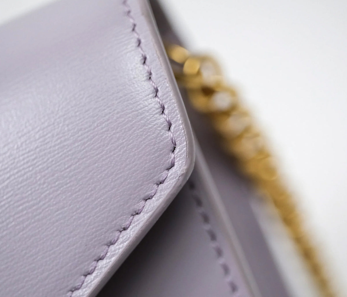 Celine margo wallet on chain in purple lavender shiny calfskin
