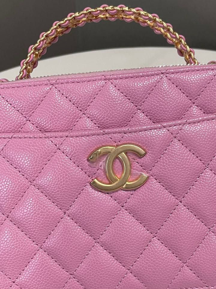 Chanel Pick Me Up Small Vanity Case Mauve Pink Caviar