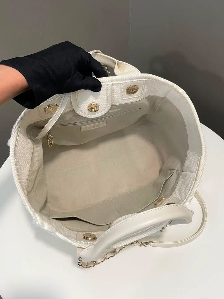 Chanel Deauville Tote Cream Ivory