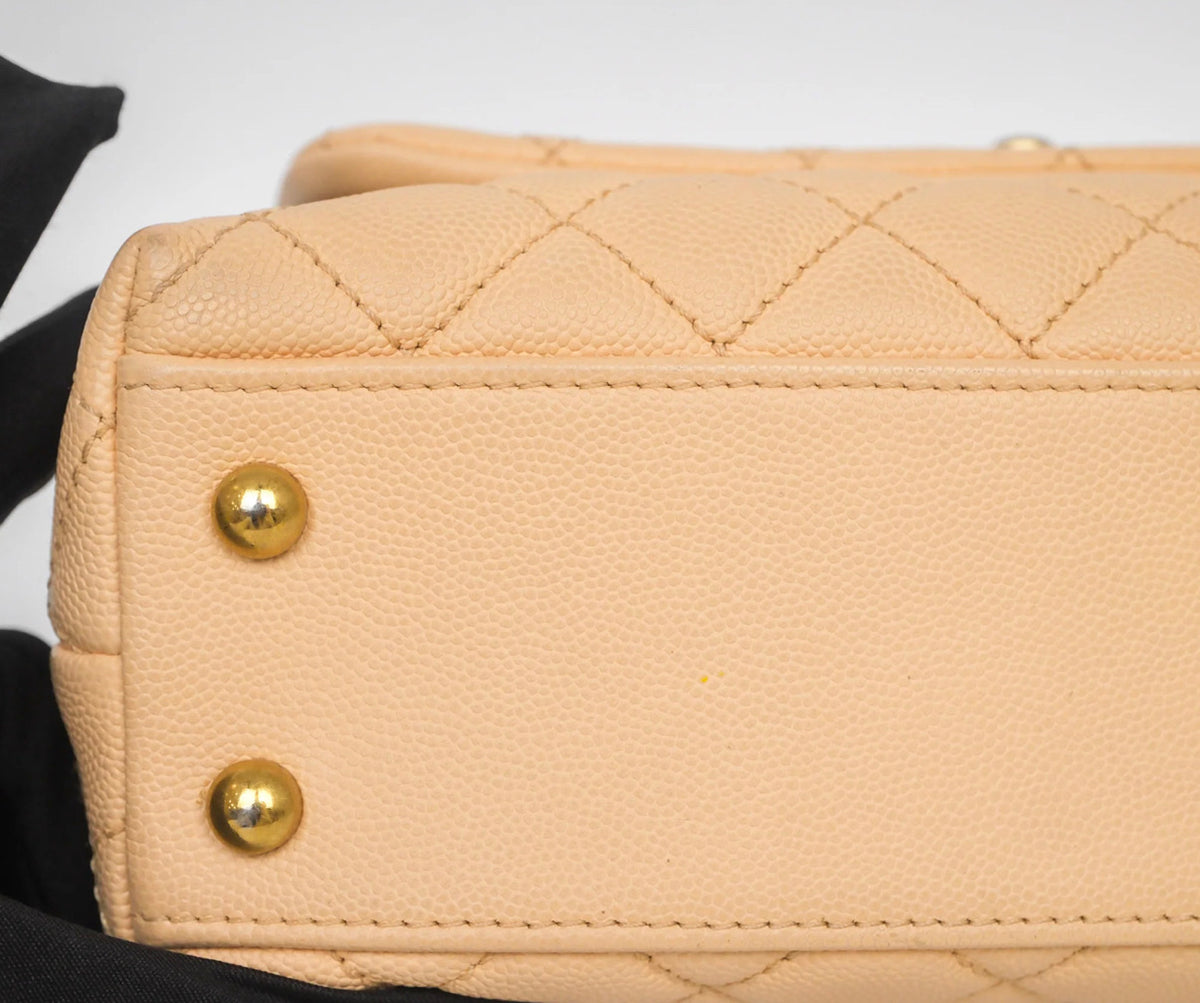 Chanel small coco handle beige caviar