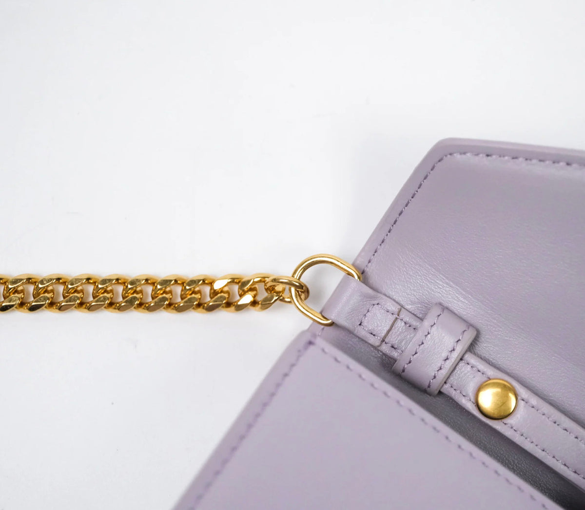 Celine margo wallet on chain in purple lavender shiny calfskin