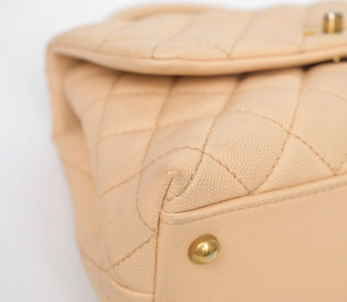 Chanel small coco handle beige caviar