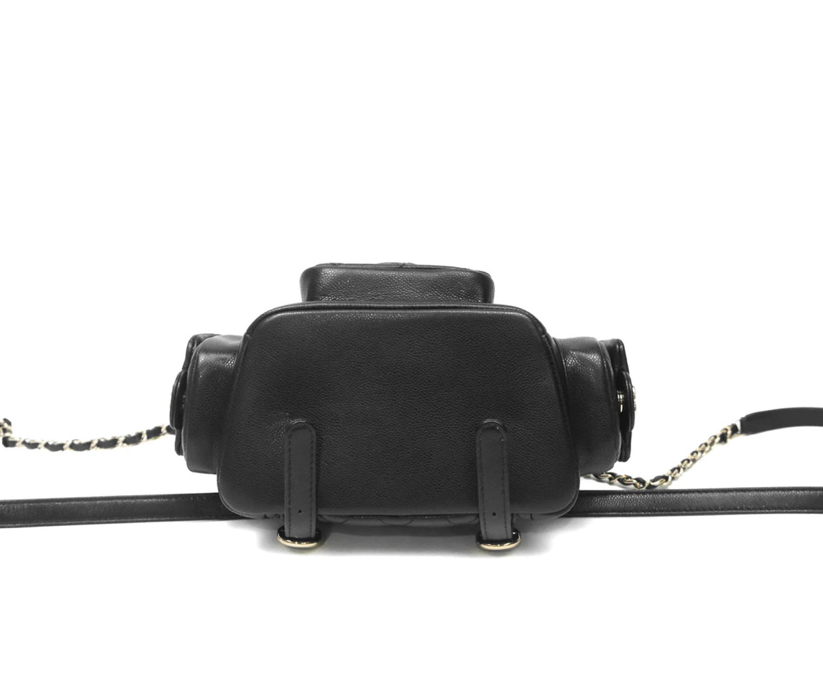 Chanel small duma backpack caviar con plásticos