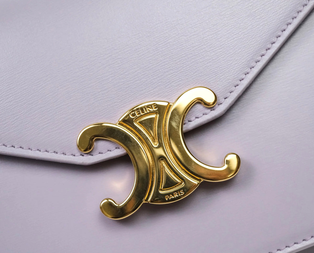 Celine margo wallet on chain in purple lavender shiny calfskin
