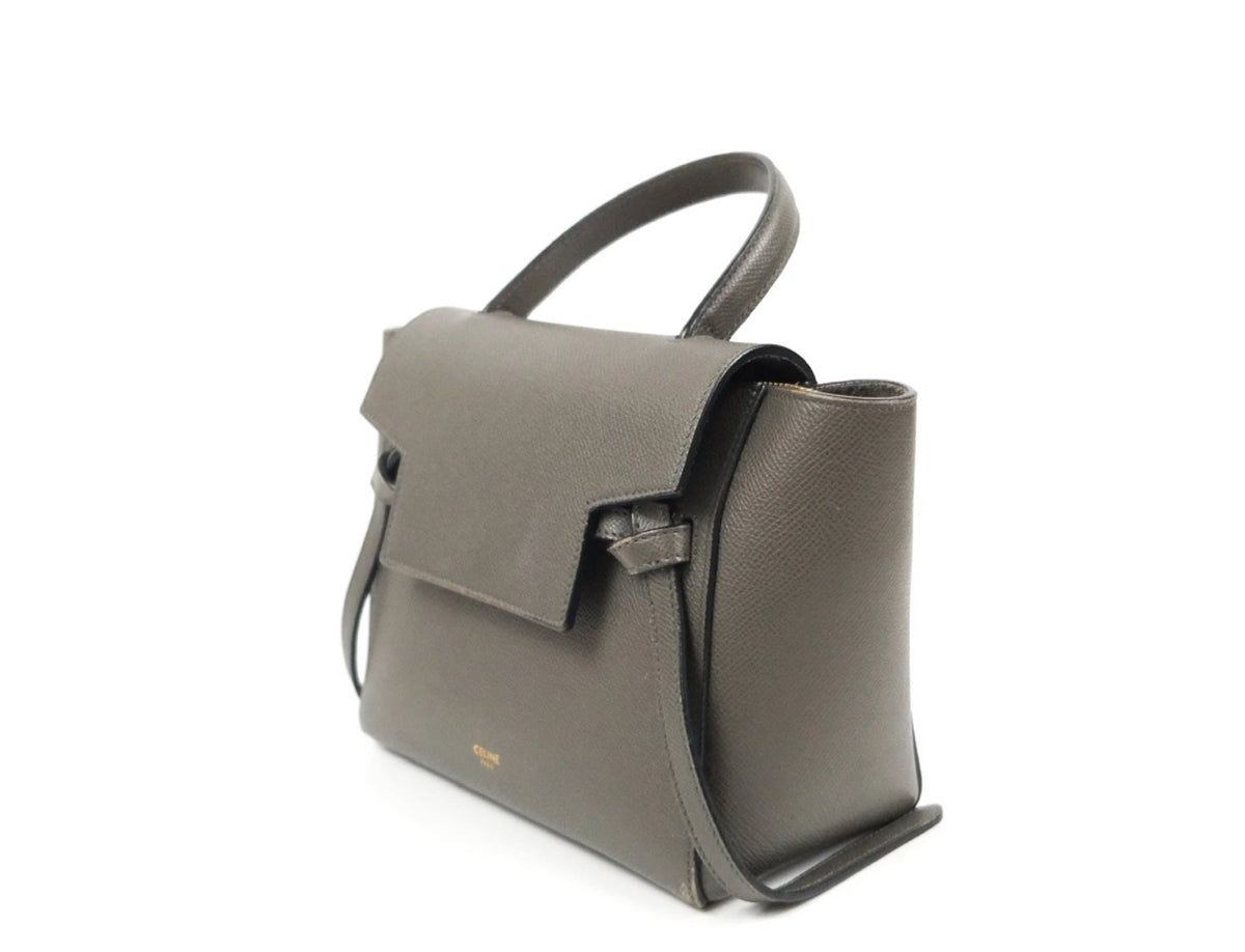 Celine nano belt bag grey grained calfskin