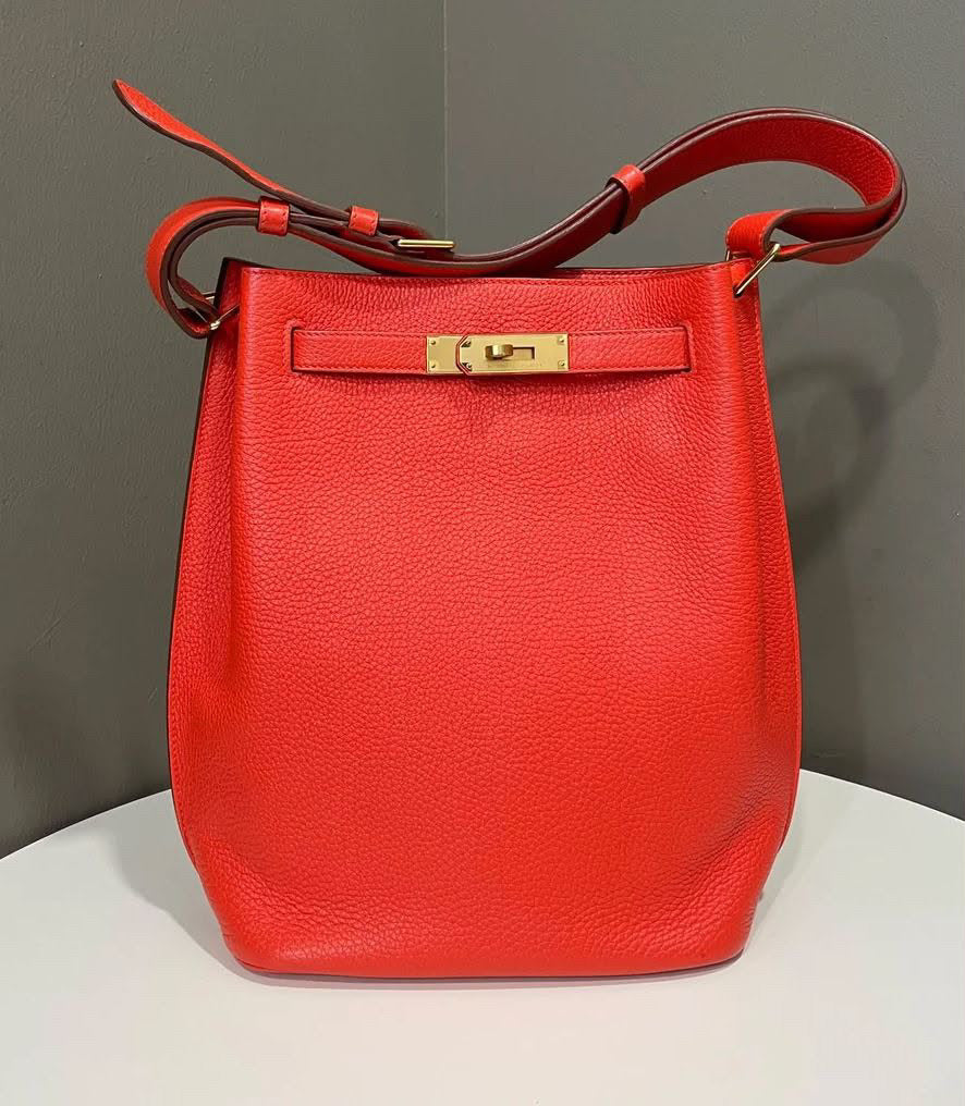 Hermes So Kelly 22 Rouge Pivoine Clemence