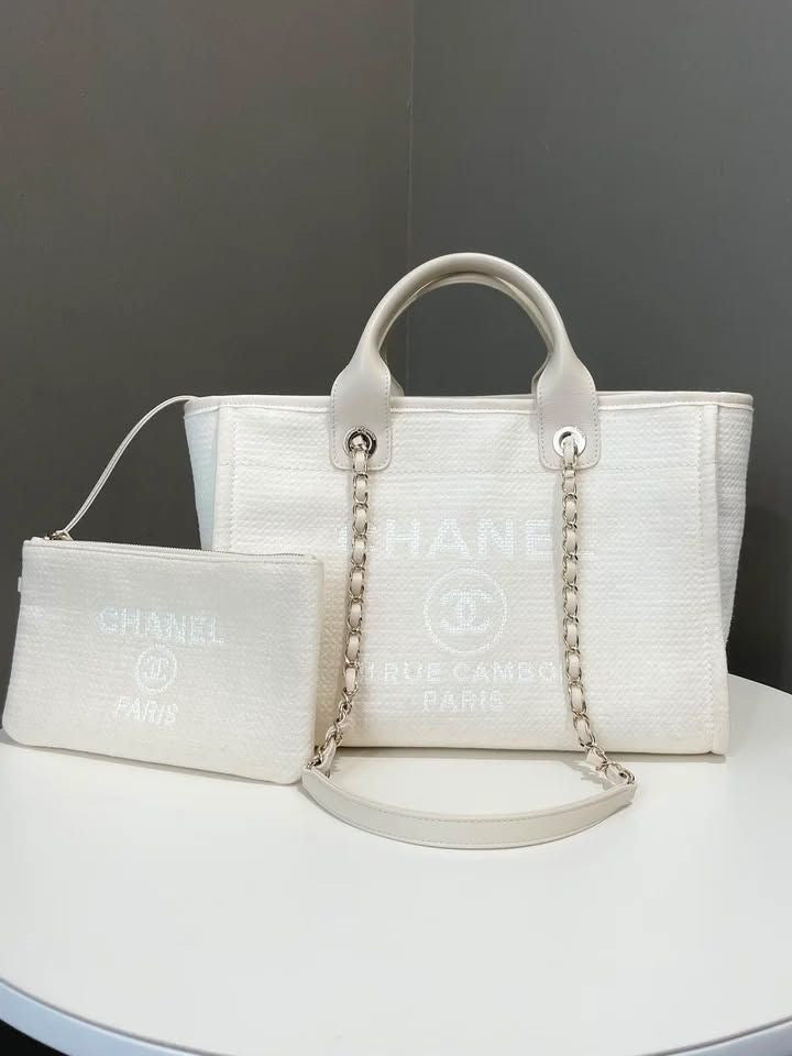 Chanel Deauville Tote Cream Ivory