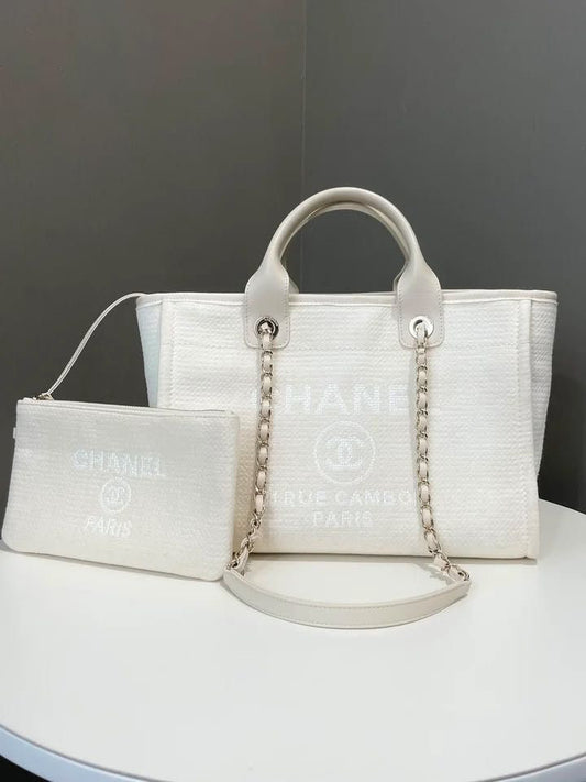 Chanel Deauville Tote Cream Ivory