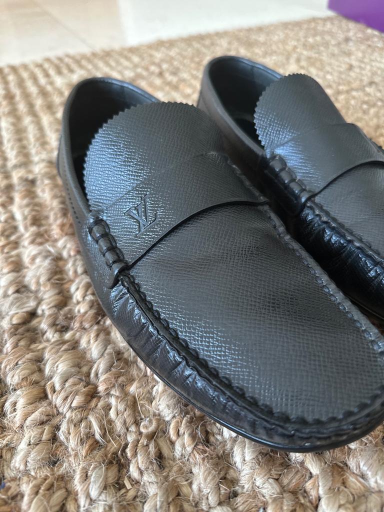 Louis Vuitton Black Leather Slip on Loafers